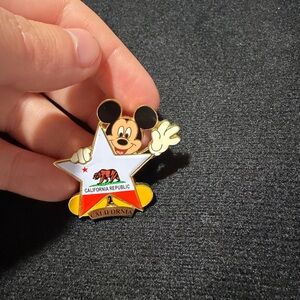 Disney Mickey Mouse California Pin - Black, White, Gold